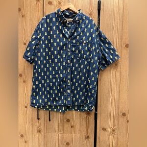 DULUTH Men's Blue Pineapple Print‎ Shirt pineapple XL TALL